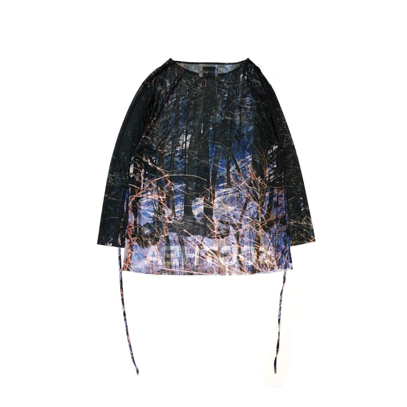 Sheer Print Top-Forest