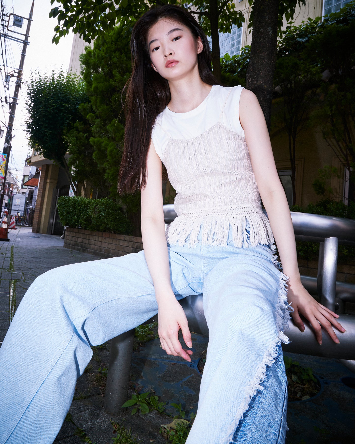 Fringe Contrast Denim