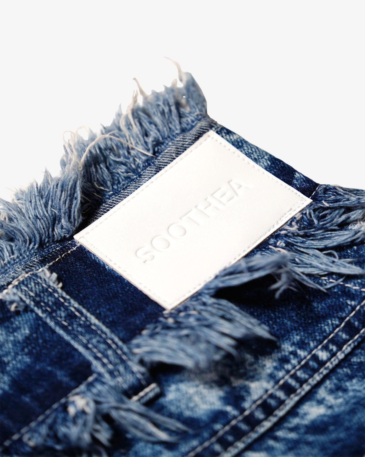 Fringe Contrast Denim skirt