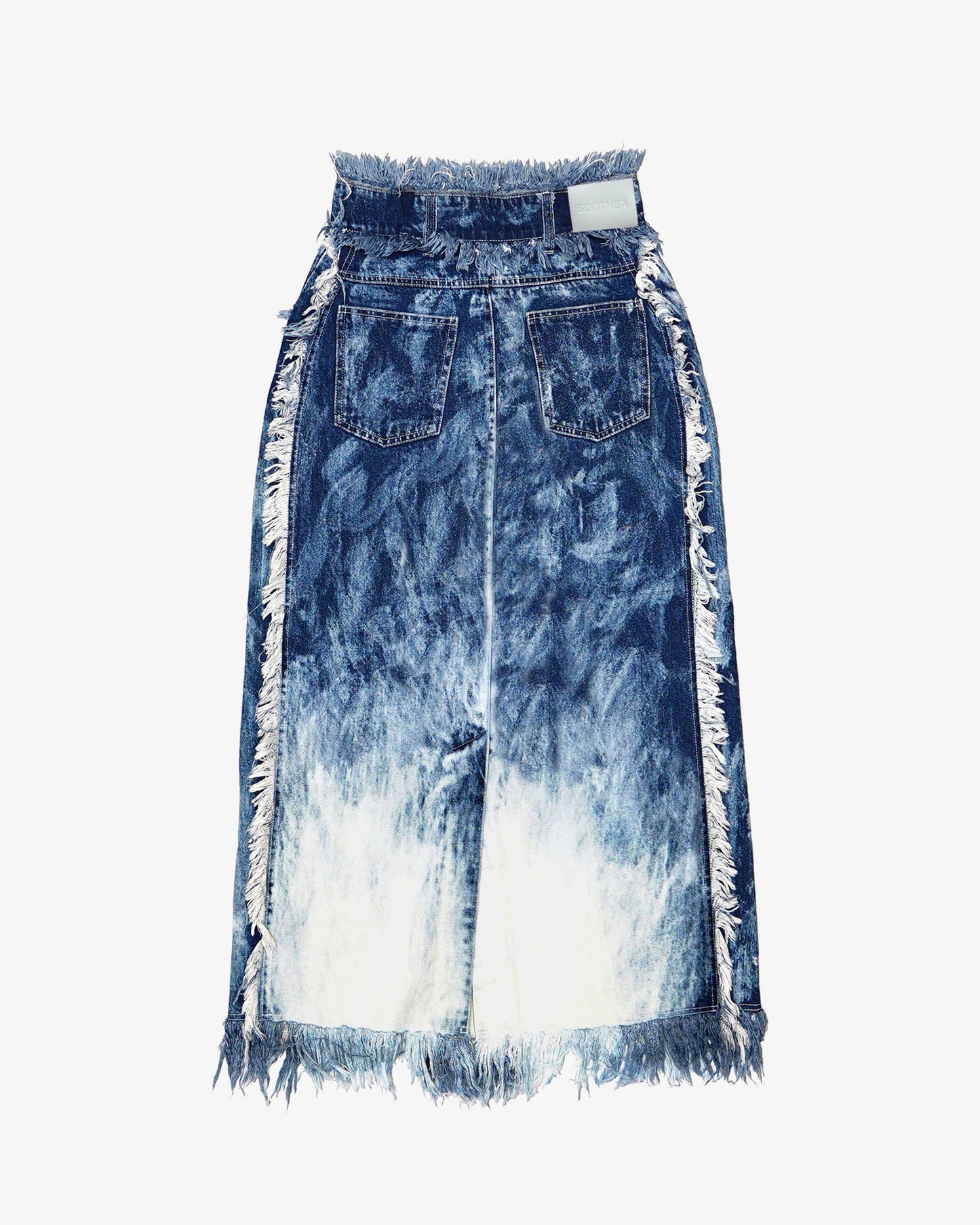 Fringe Contrast Denim skirt